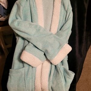 Ulta Beauty Light Blue and White Robe